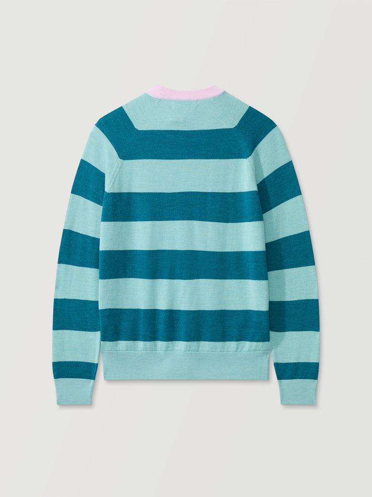 The Stripe Crewneck Light Teal Blue Image