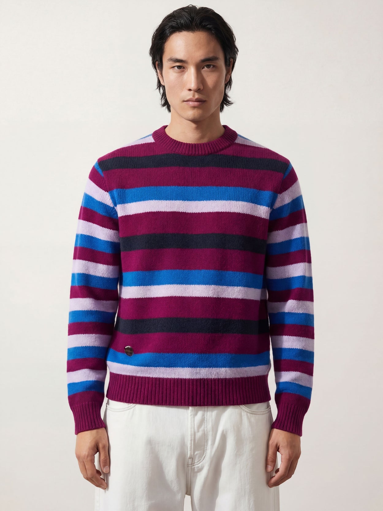 The Stripe Crewneck Royal Purple Male Image