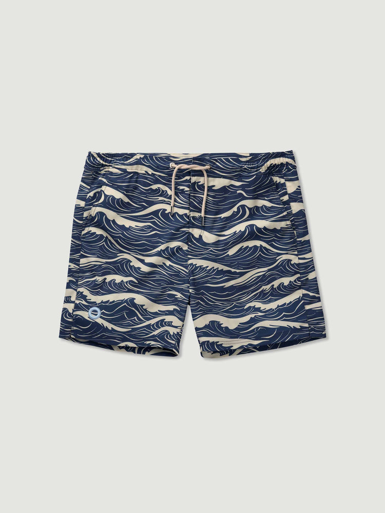 The Merino Swim Shorts Navy Wave Image