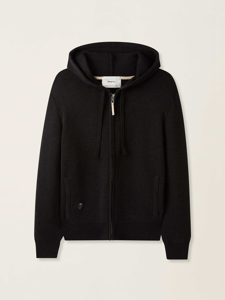 The Signature Merino Zip Hoodie Anthracite Black Image