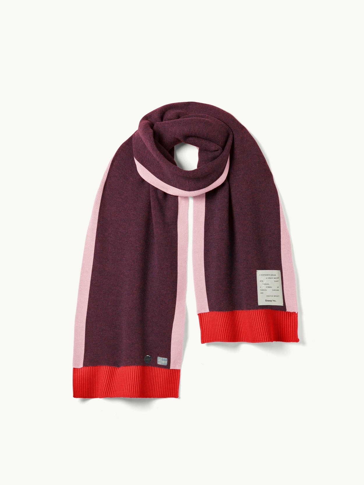 The Colour Block Scarf Konini Burgundy Image