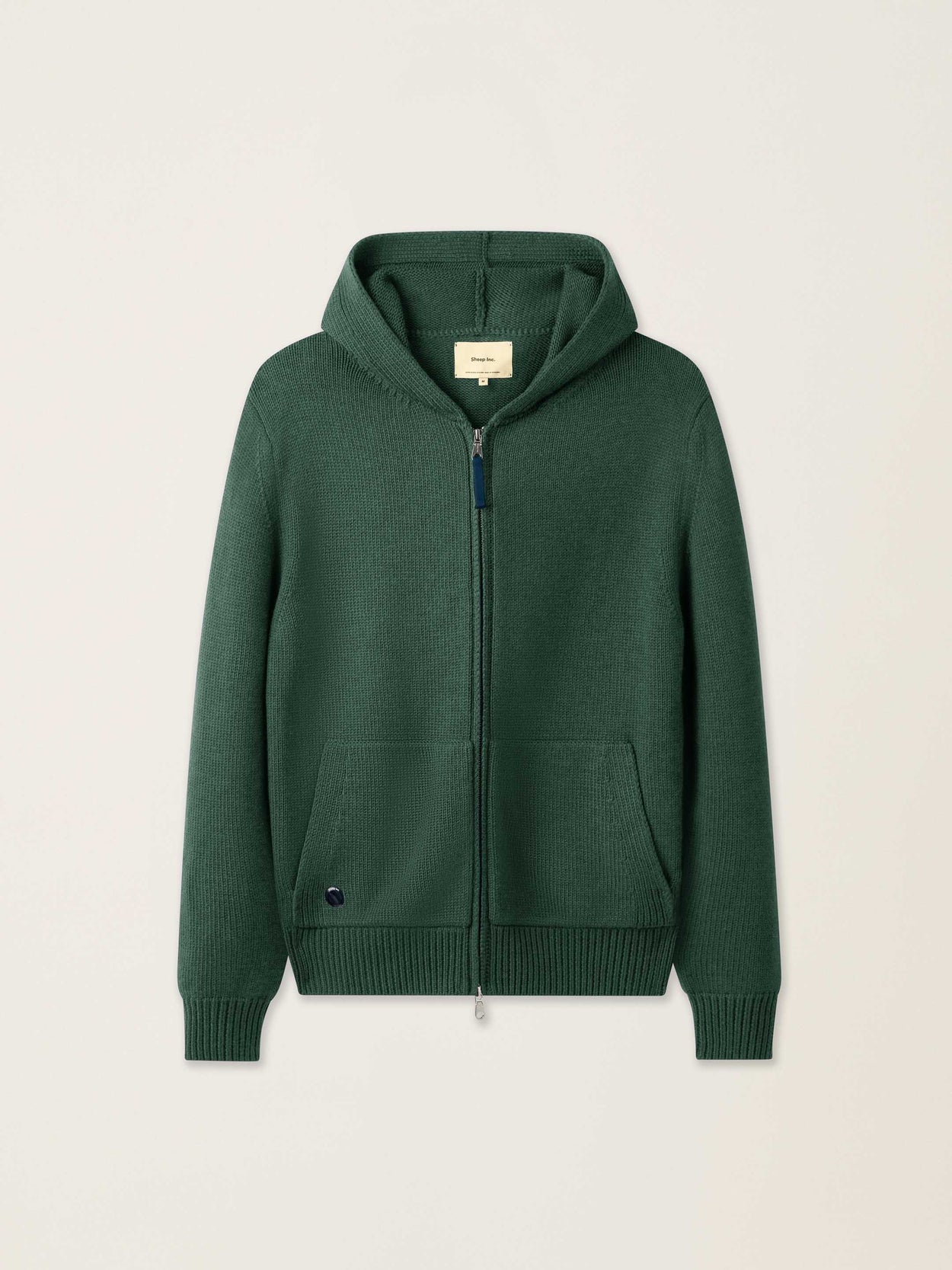 The Chunky Knit Zip Hoodie Emerald Green Image