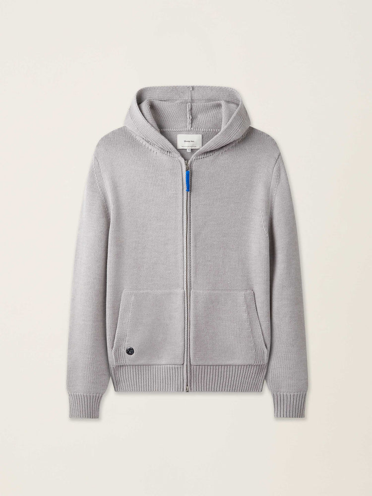 The Chunky Knit Zip Hoodie Moon Grey Image