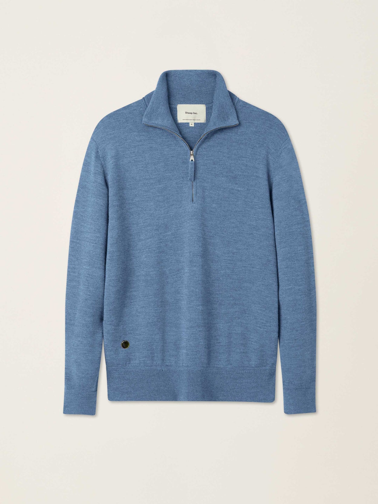 The Knitted Quarter Zip Jumper Baltic Blue Image