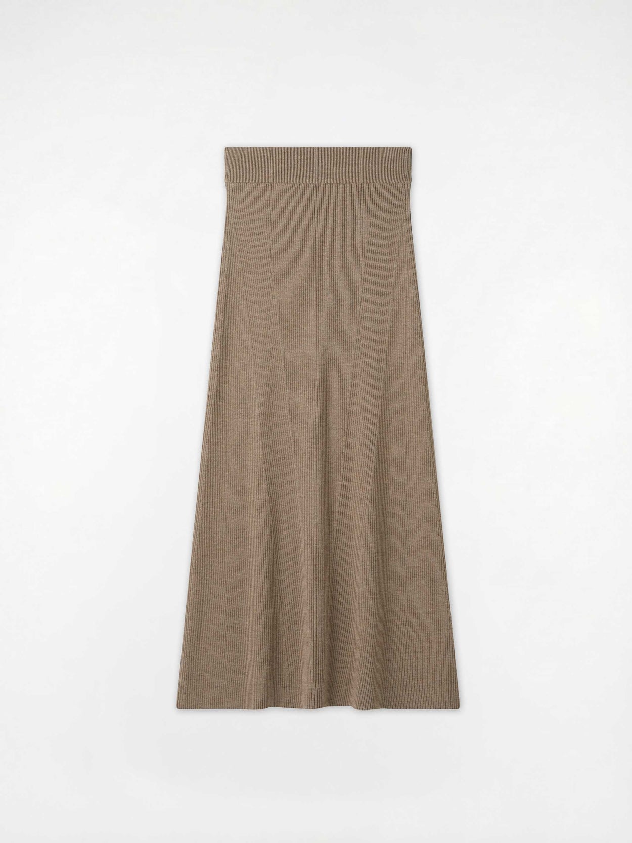 Ribbed Knitted Skirt Fawn