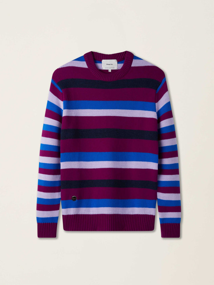 The Stripe Crewneck Royal Purple Image
