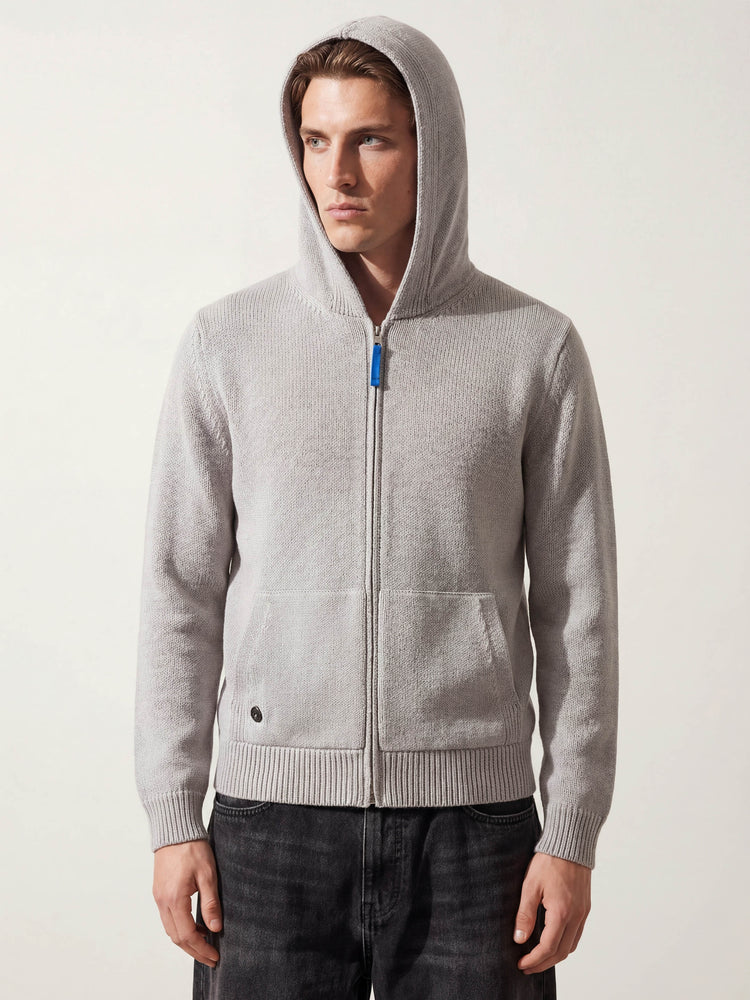 The Chunky Knit Zip Hoodie Moon Grey Image