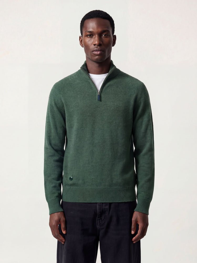 The Half Zip Jumper Emerald Green Image