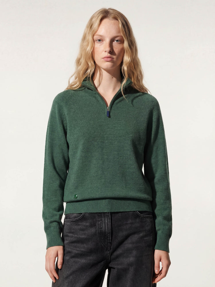 The Half Zip Jumper Emerald Green Image