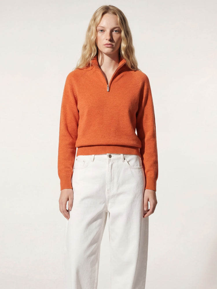 The Half Zip Jumper Burnt Orange Image