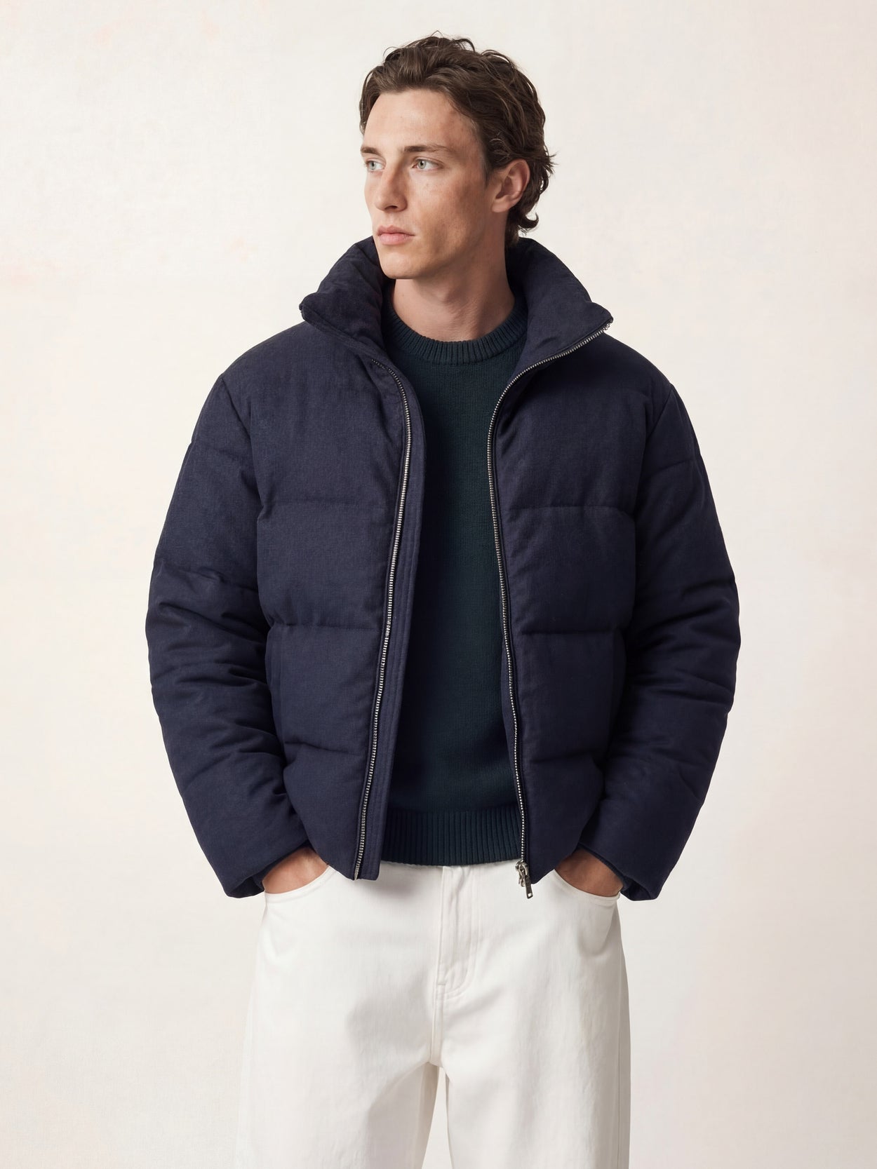 The Wool Puffer Jacket Pacific Blue Male Image