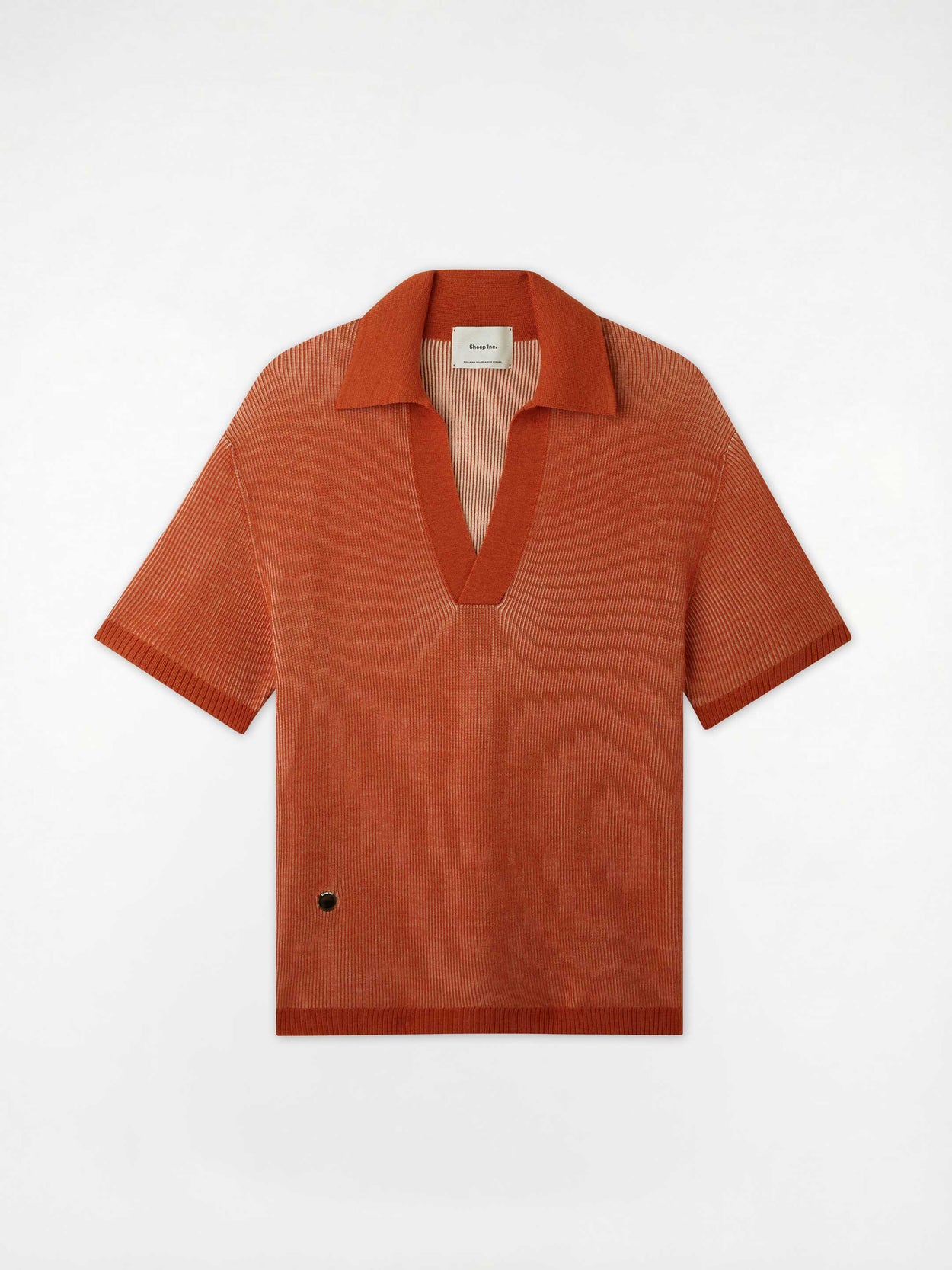 The Men's Plaited Polo Burnt Orange Image
