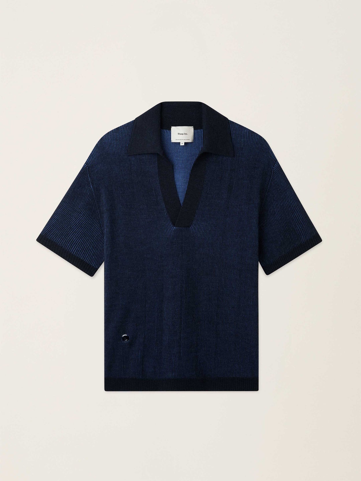 The Men's Plaited Polo Pacific Blue Female Image