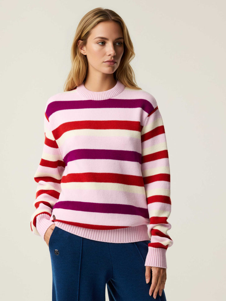 The Stripe Crewneck Candyfloss Pink Image