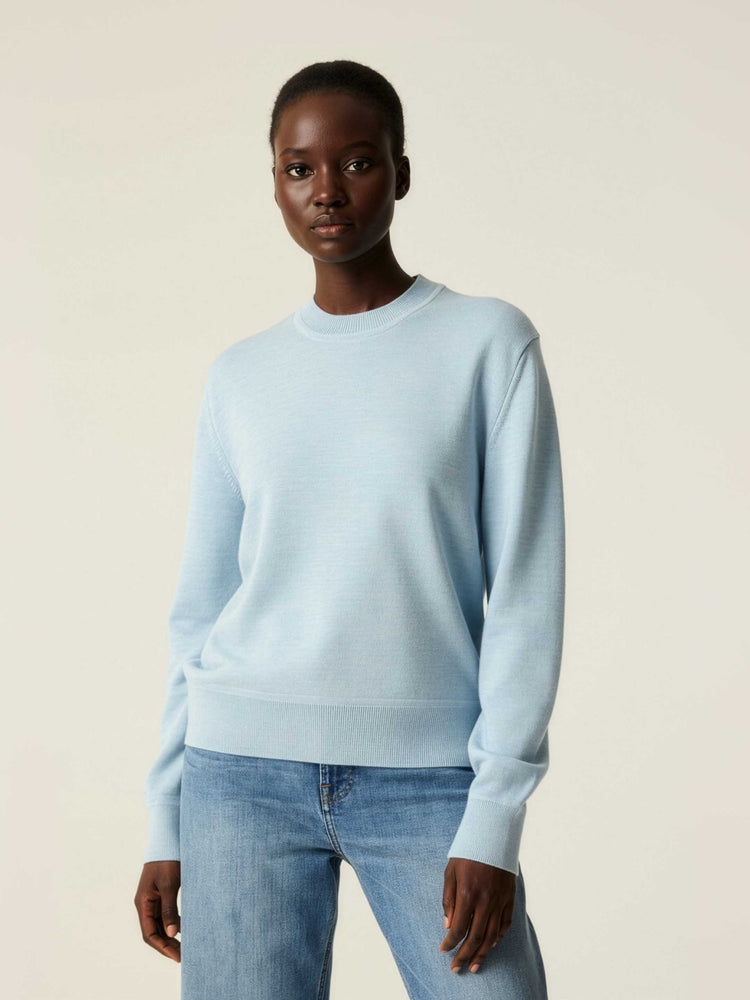 The Women's Fine Knit Crewneck Cloud Blue Image