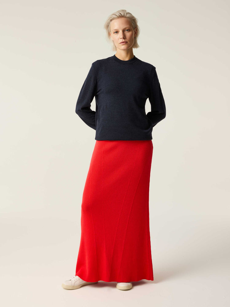 The Ribbed Knitted Skirt Poppy Red Image