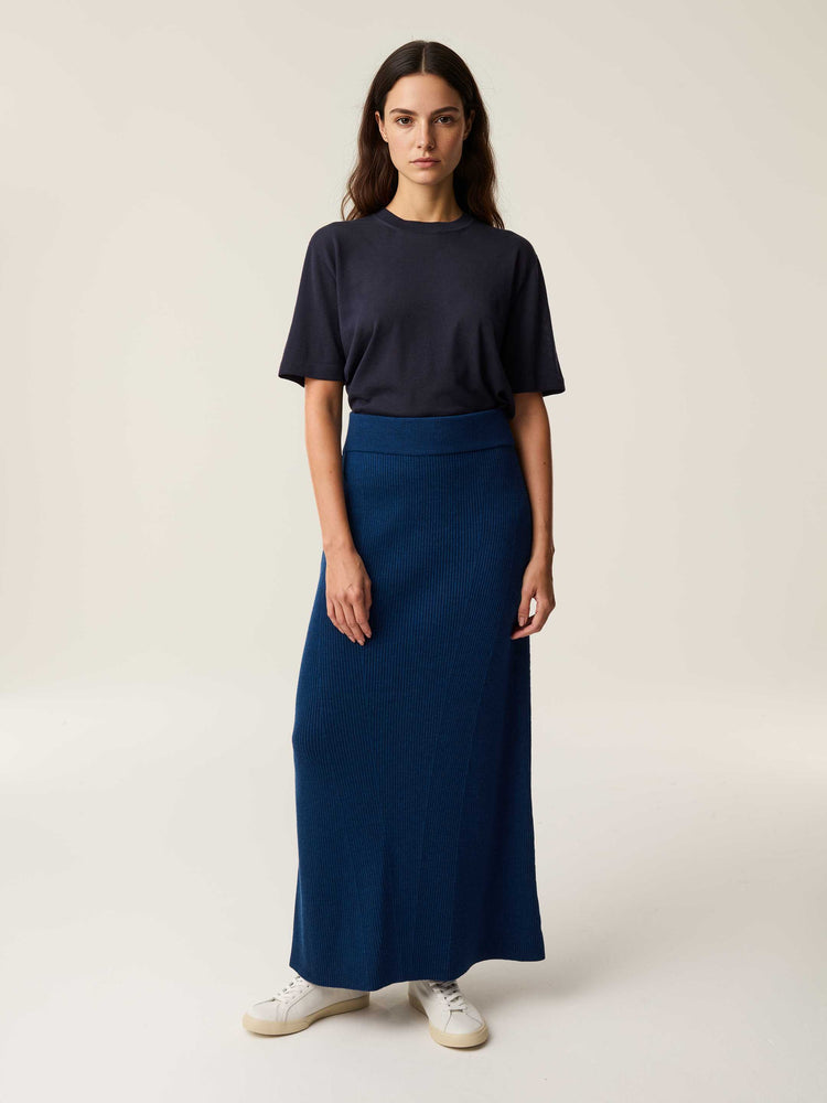 The Ribbed Knitted Skirt Tasman Blue Image