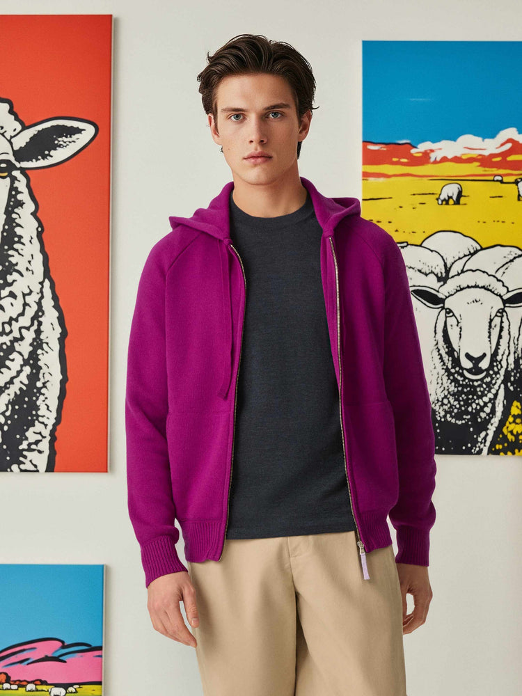 The Knitted Zip Hoodie Royal Purple Image