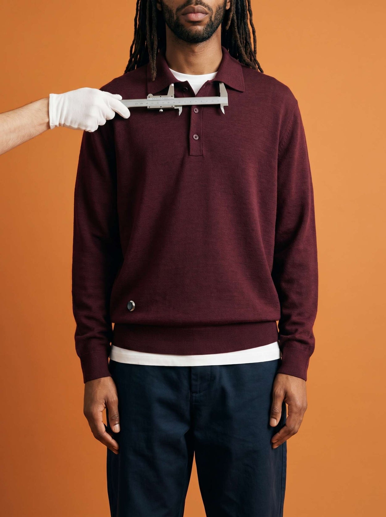 The Everyday Long Sleeve Polo Shirt Konini Burgundy Male Image