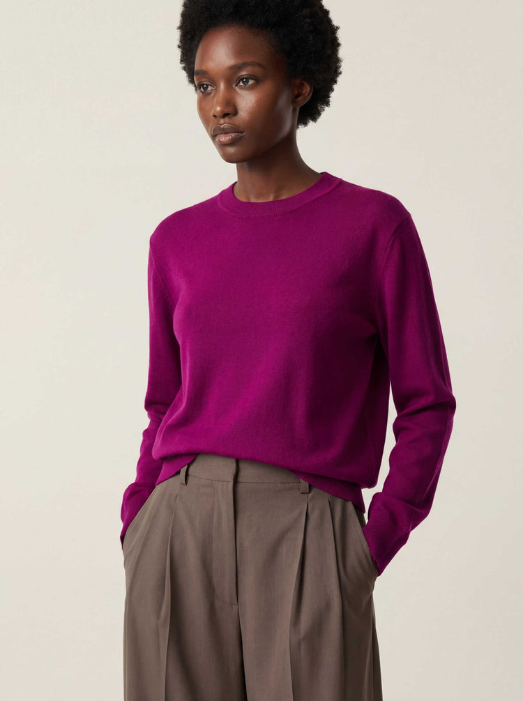 The Boxy Knitted Crewneck Royal Purple Image