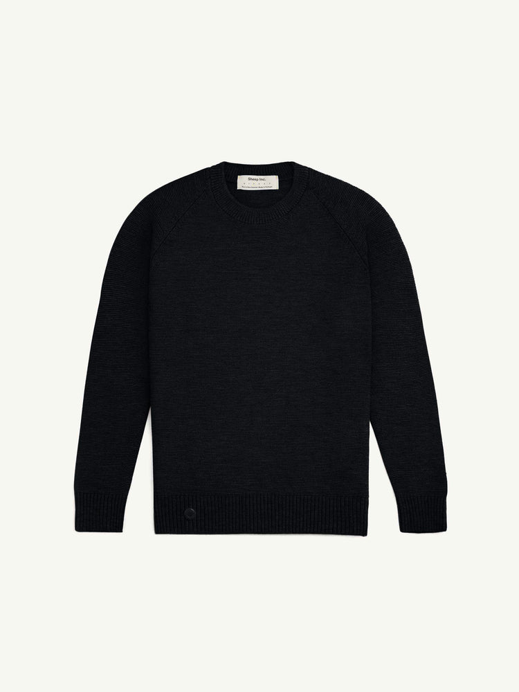 Merino Wool French Terry Crewneck, Forest Night