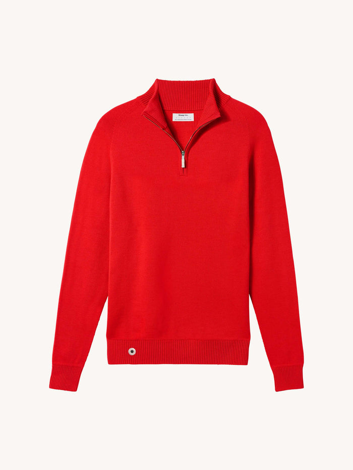 Mens red half zip jumper hot sale