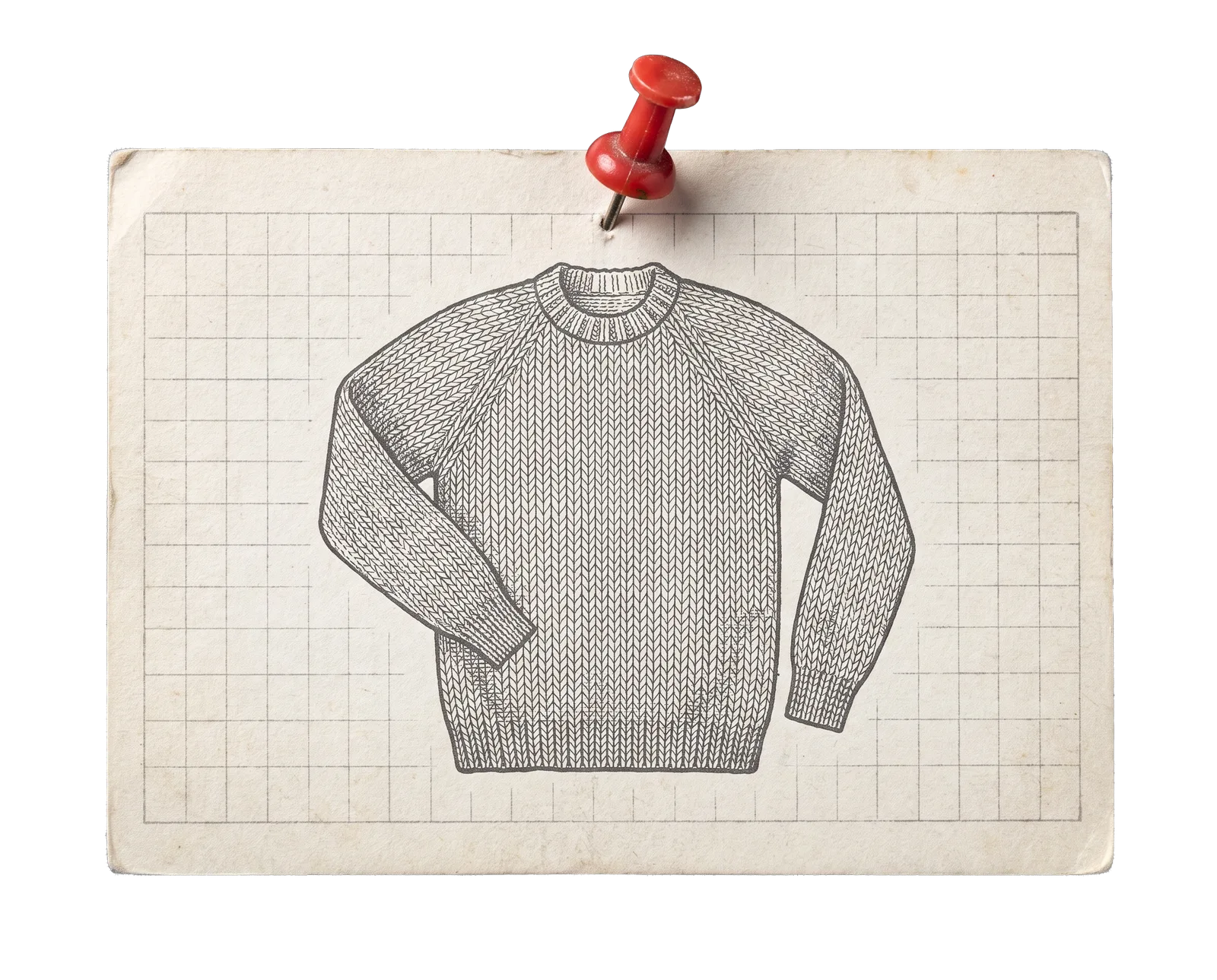 Sweater construction diagram on graph paper