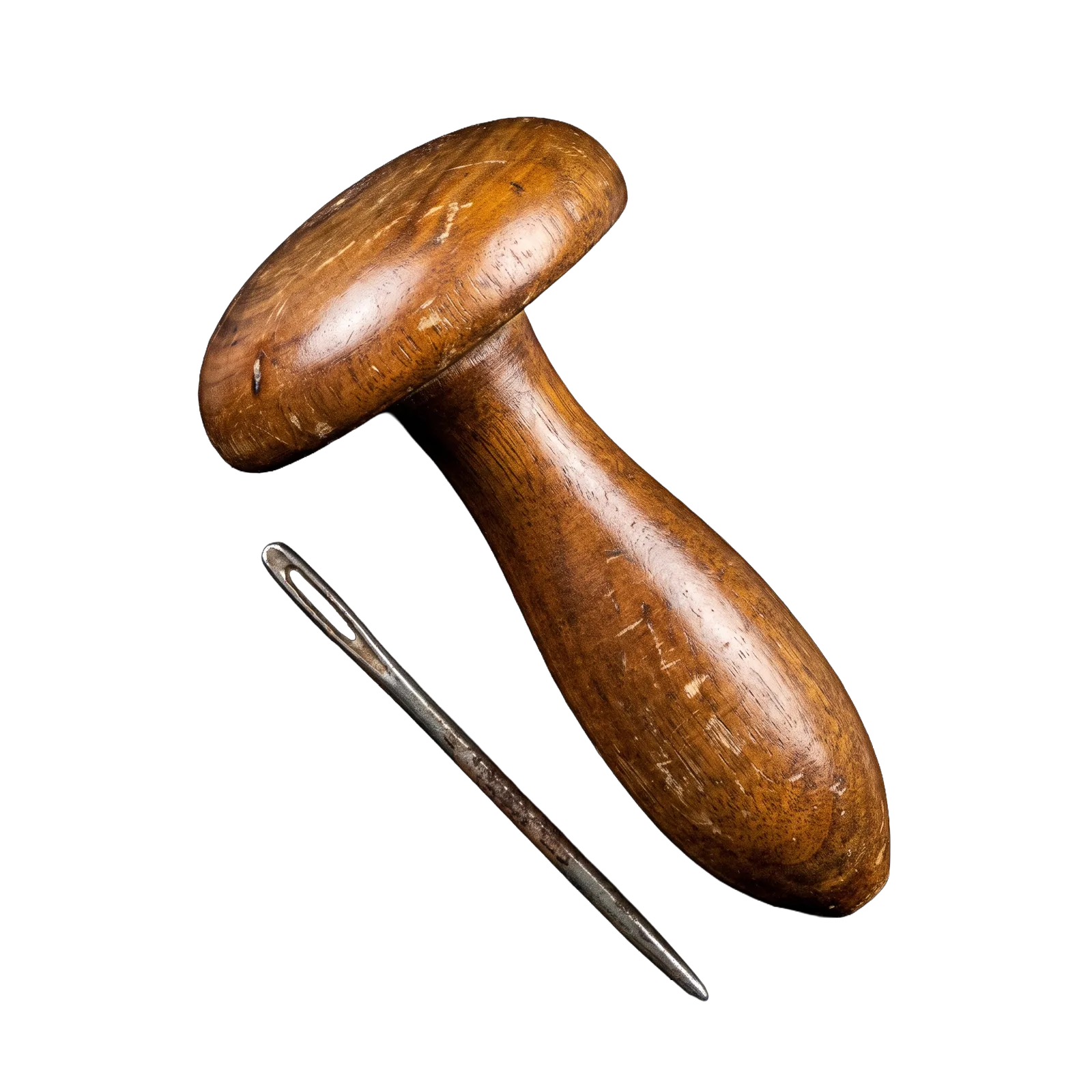 Darning mushroom and needle